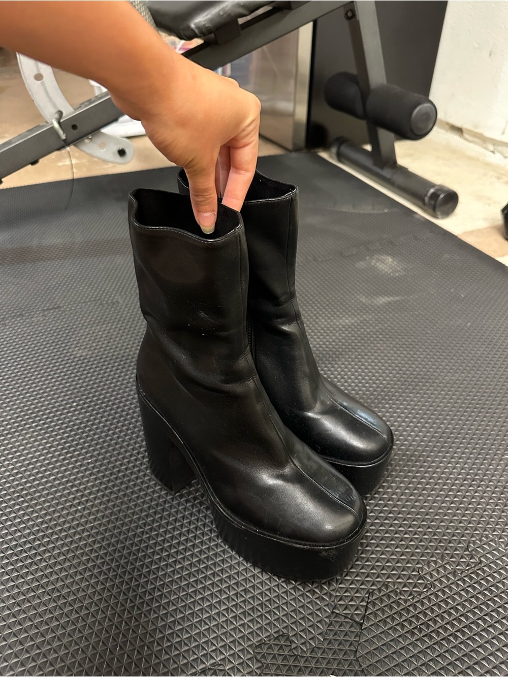 Jeffery Campbell Black Leather Platform Boots - Picture 3 of 7